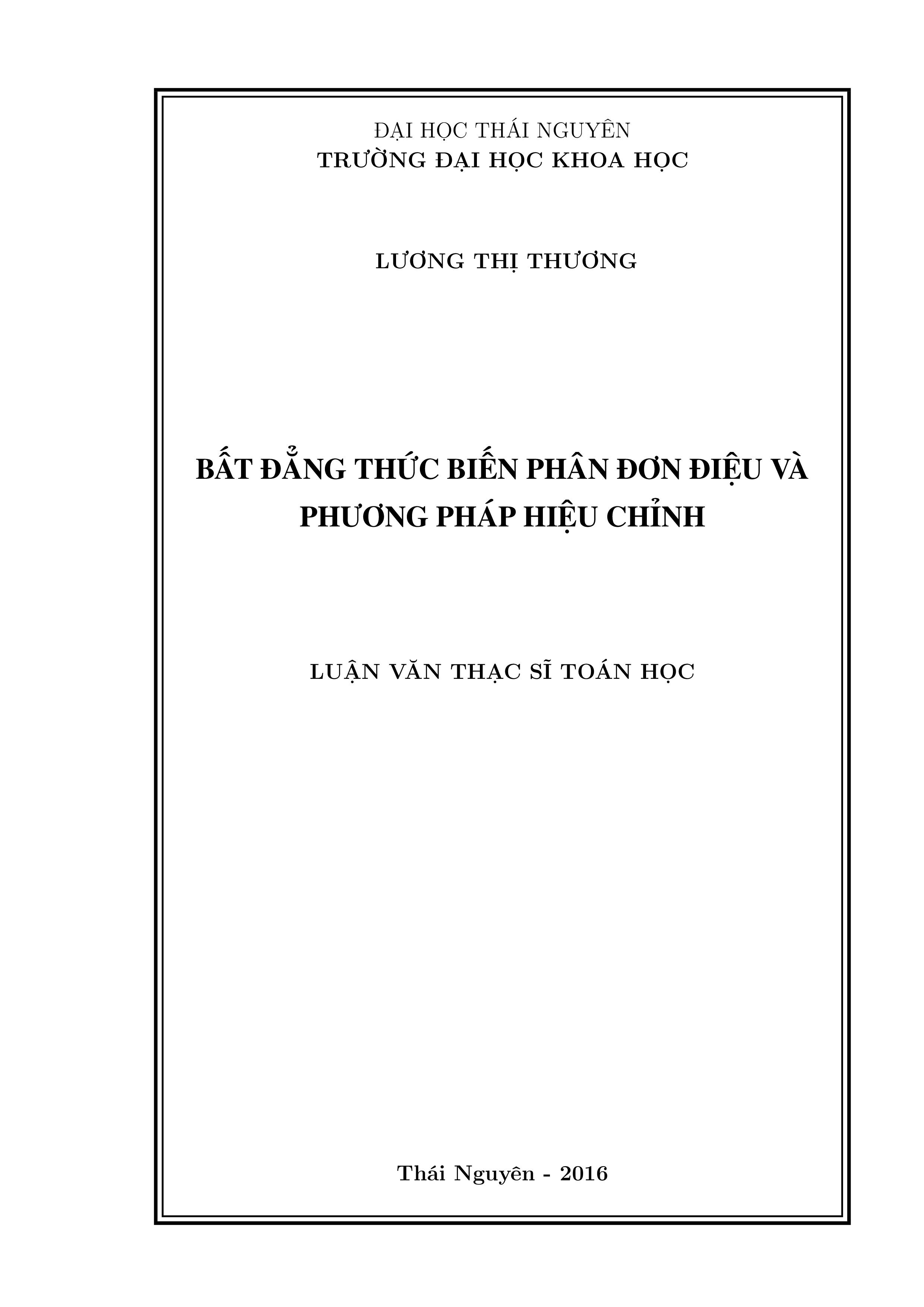 Bất đẳng thức biến phân đơn điệu và phương pháp hiệu chỉnh