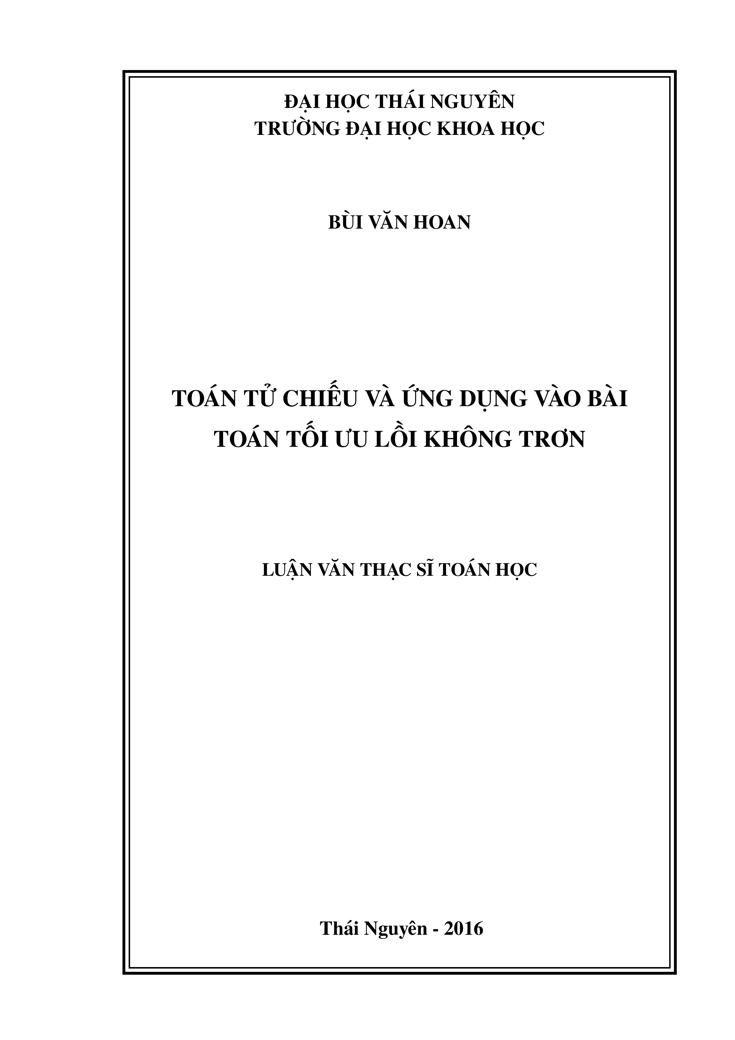 Toán tử chiếu và ứng dụng vào bài toán tối ưu lồi không trơn