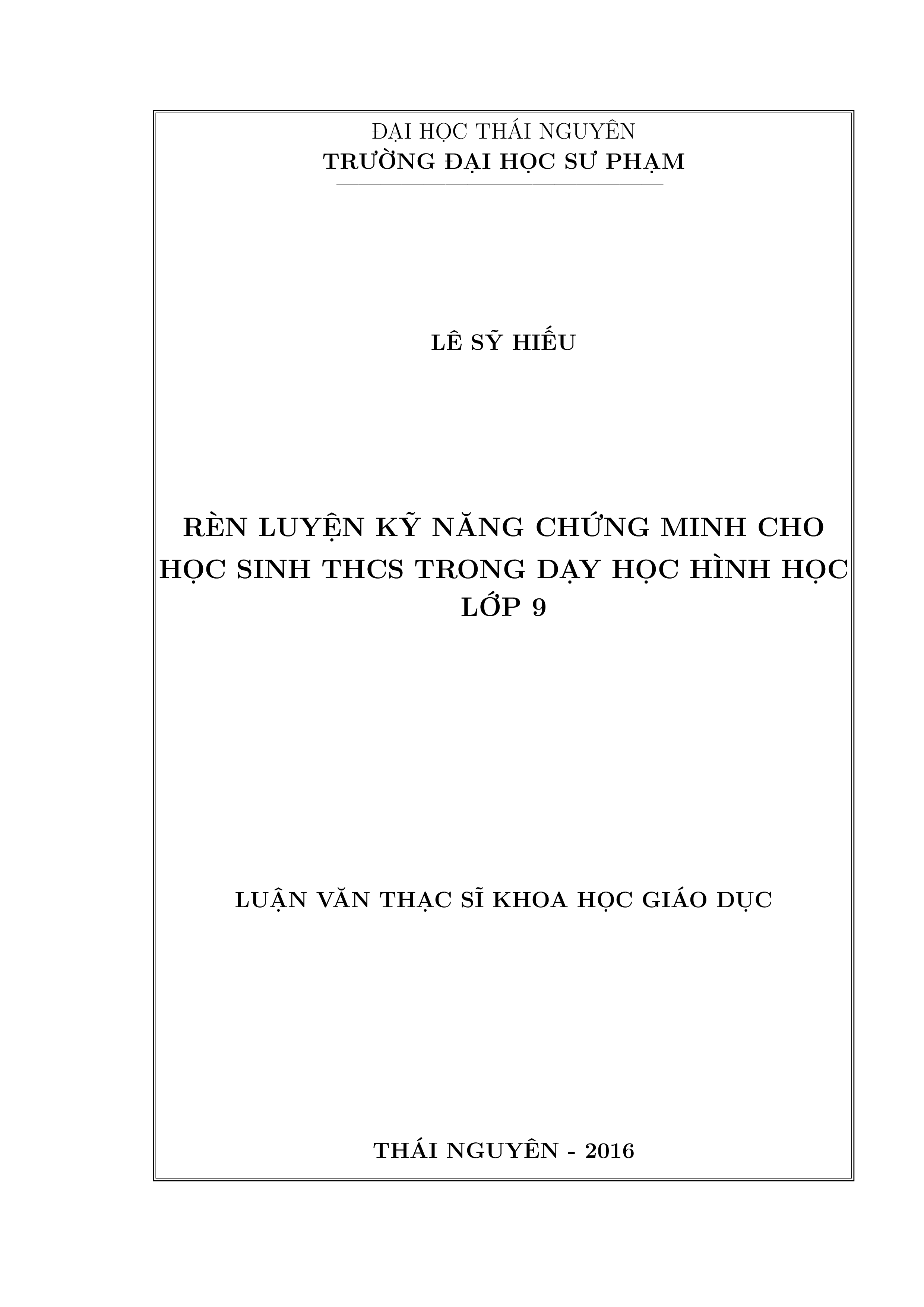 Rèn luyện kỹ năng chứng minh cho học sinh THCS trong dạy học hình học lớp 9