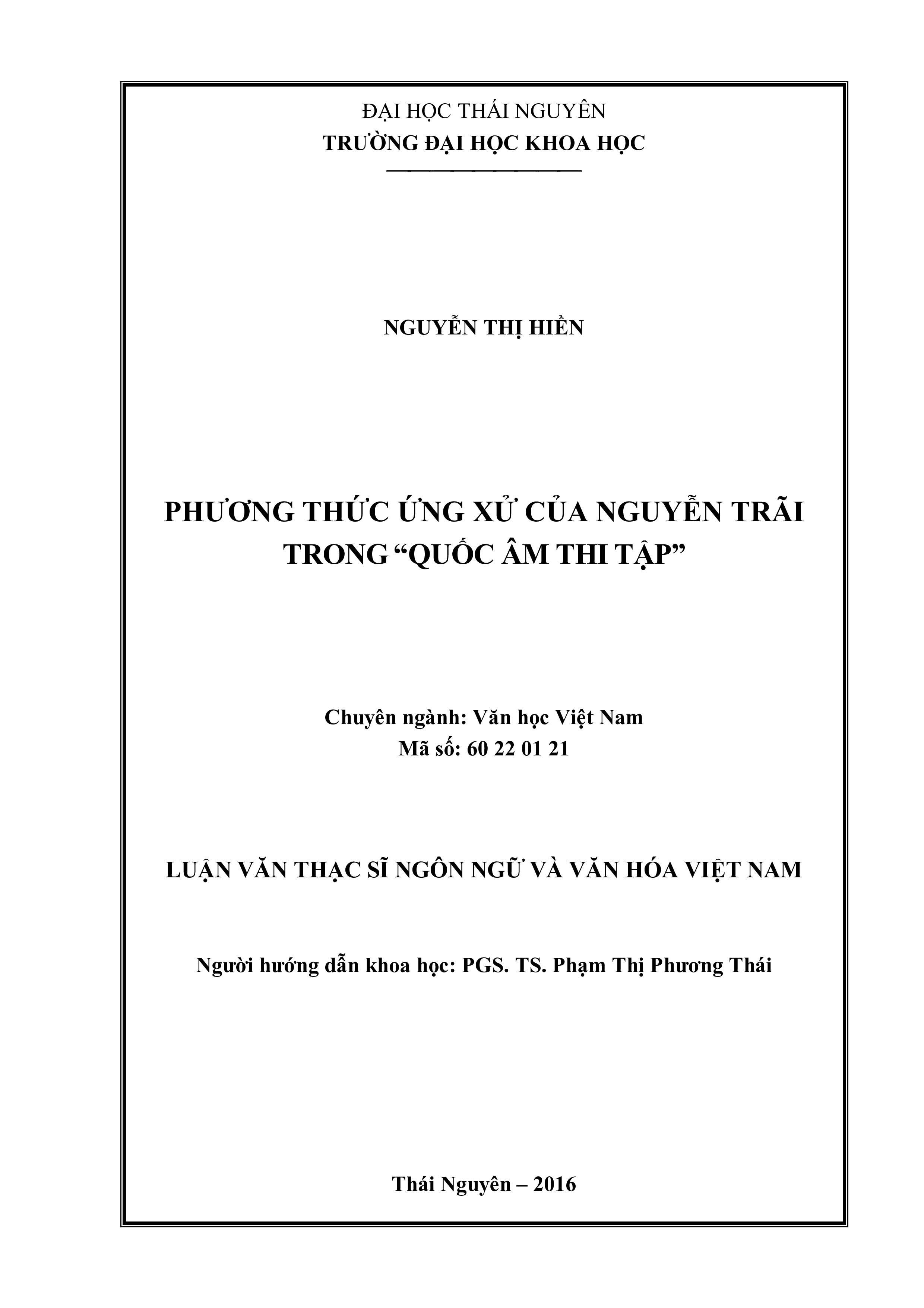 Phương thức ứng xử của Nguyễn Trãi trong ''Quốc âm thi tập''