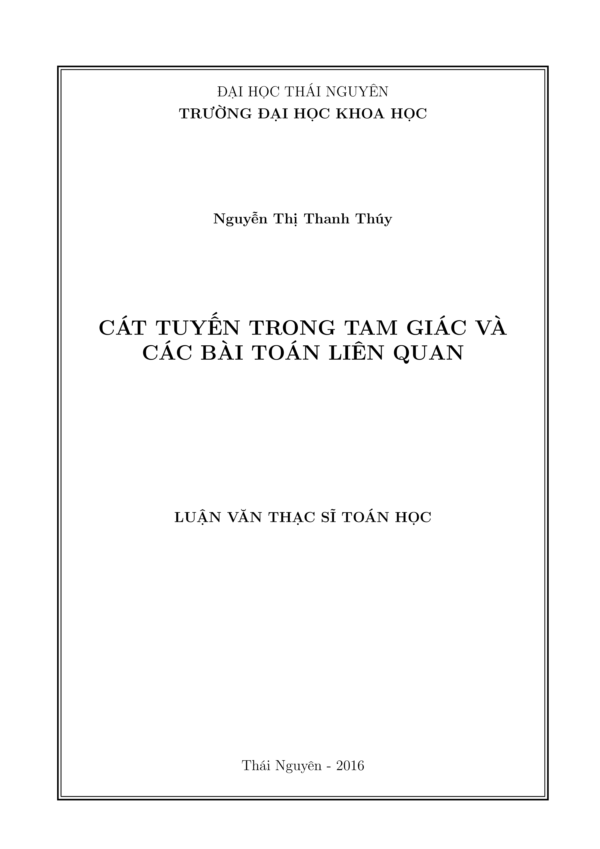 Cát tuyến trong tam giác và các bài toán liên quan