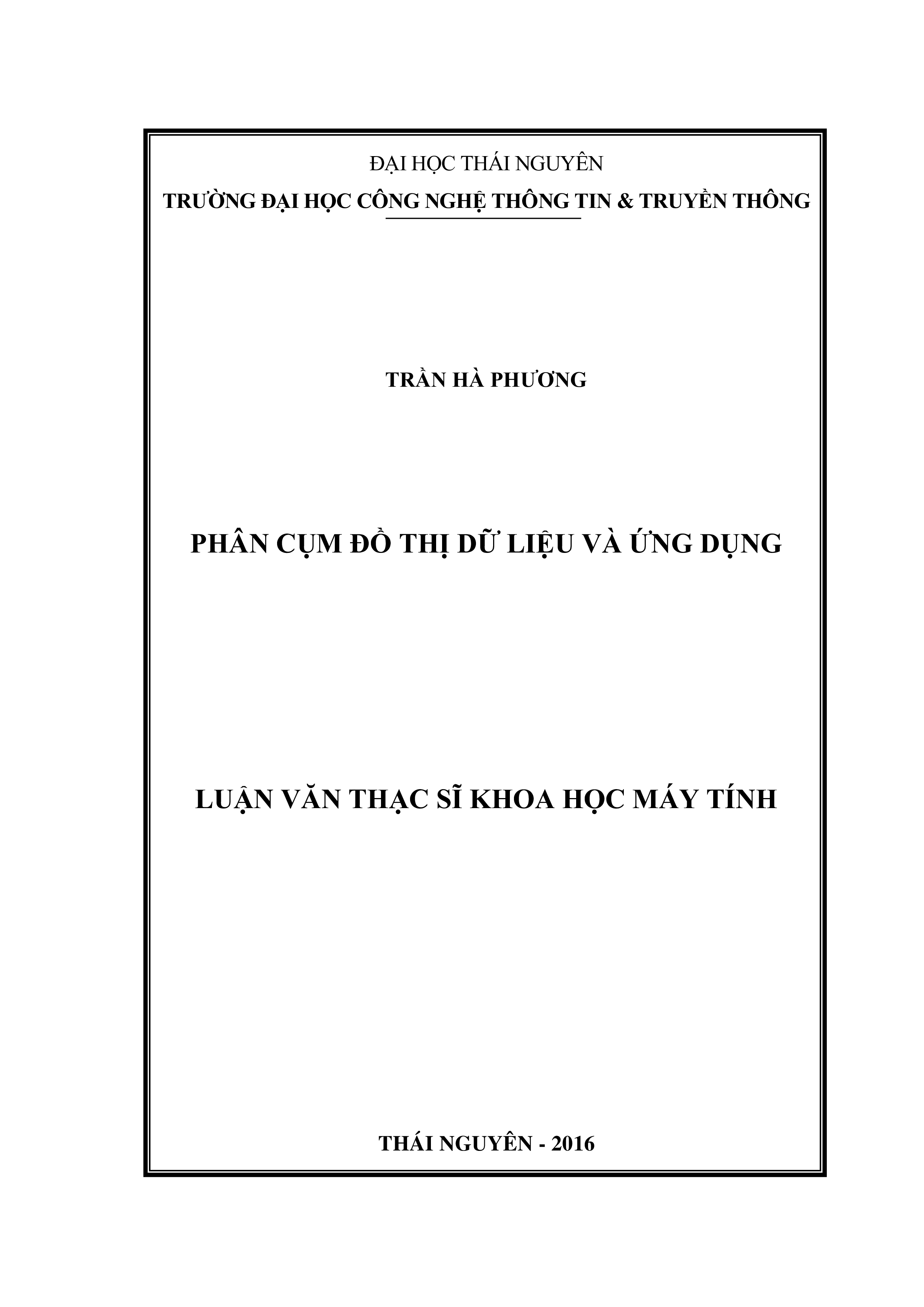 Phân cụm đồ thị dữ liệu và ứng dụng