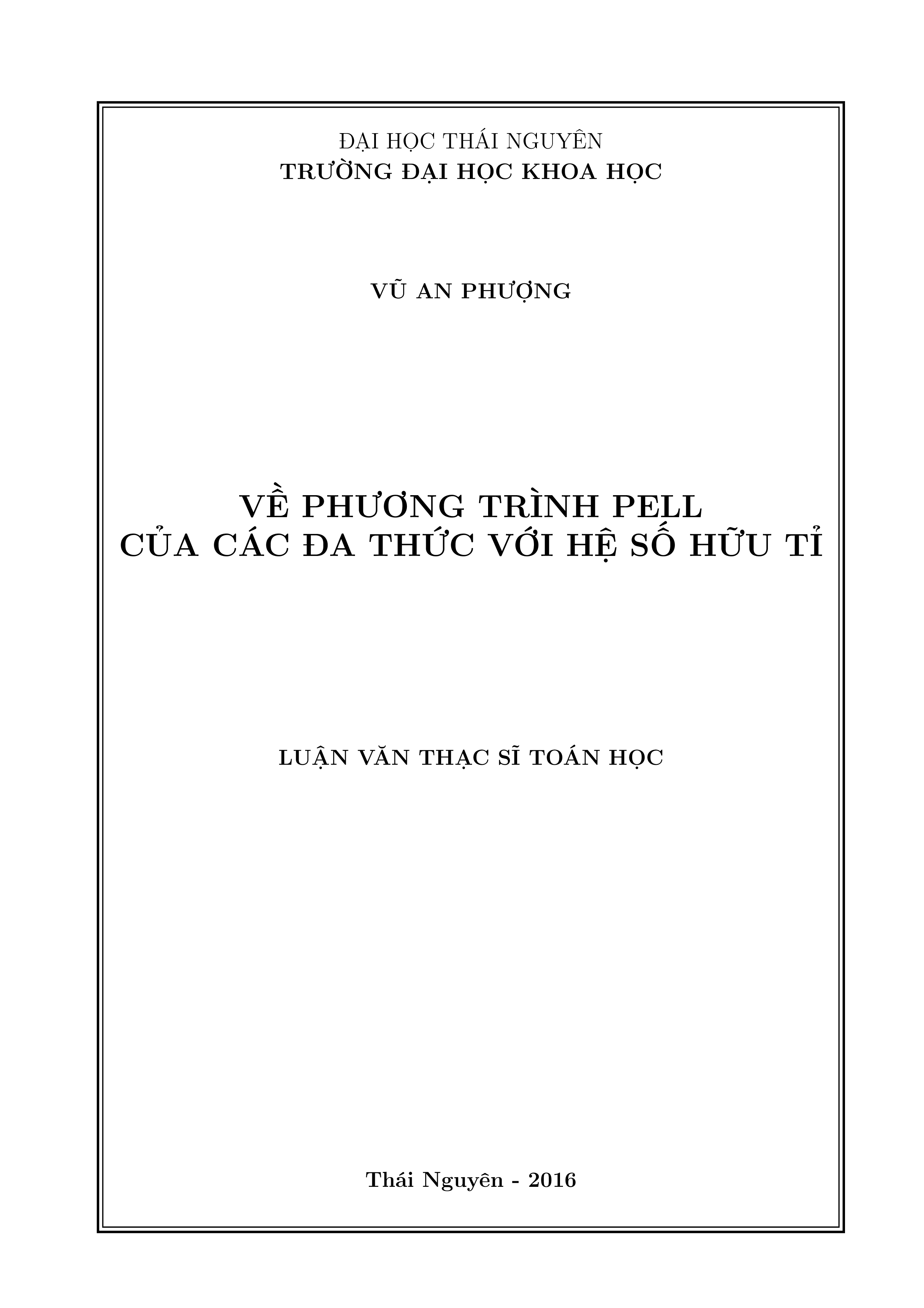Về phương trình Pell của các đa thức với hệ số hữu tỉ