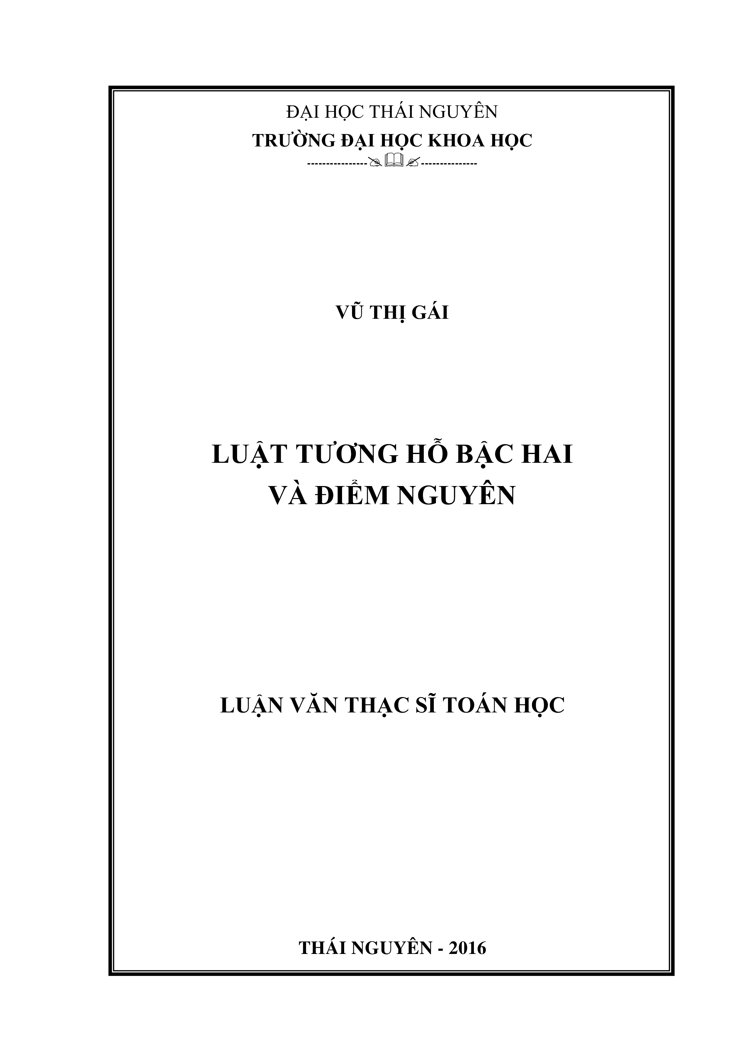 Luật tương hỗ bậc hai và điểm nguyên