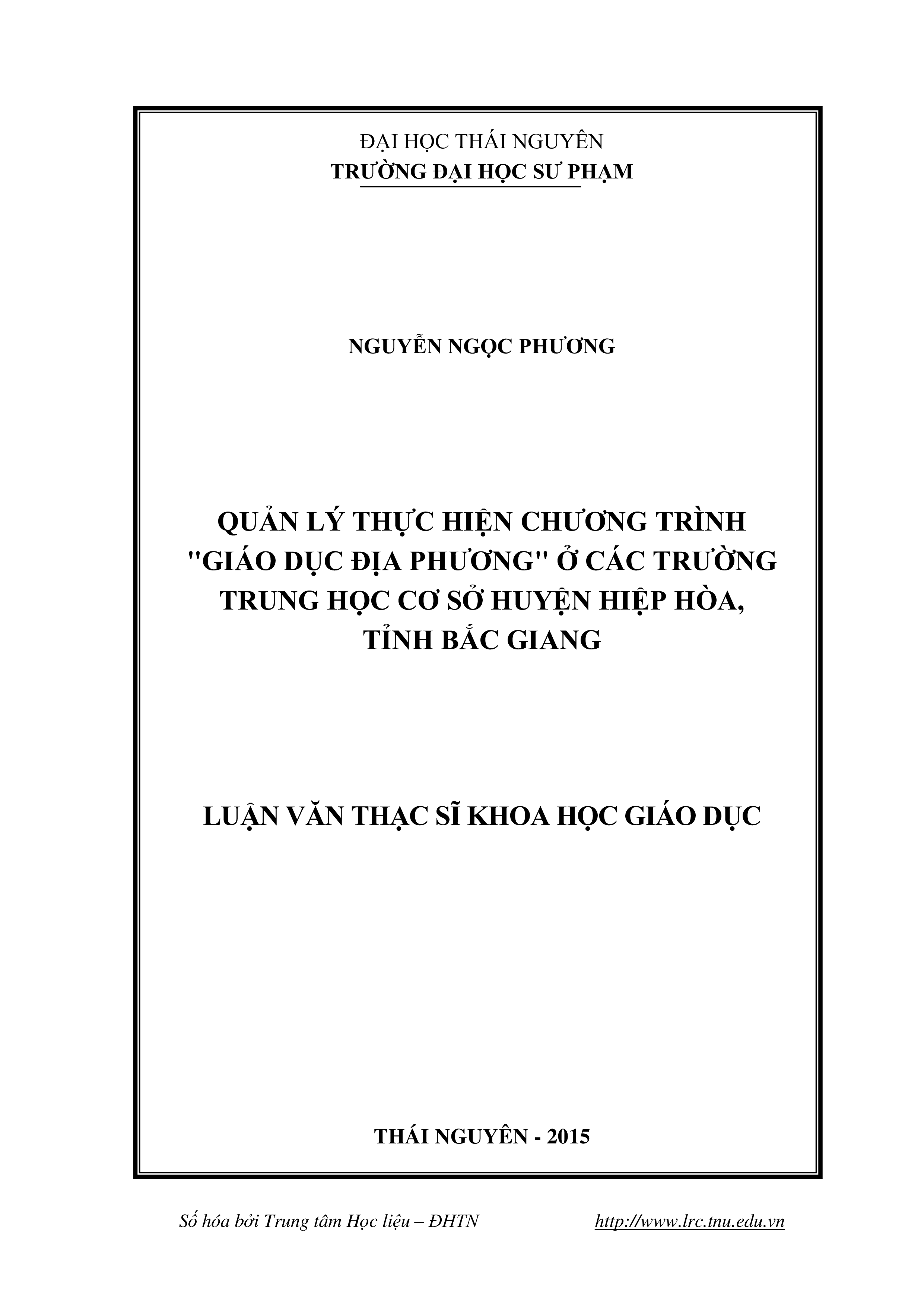 Quản lý thực hiện  chương trình  