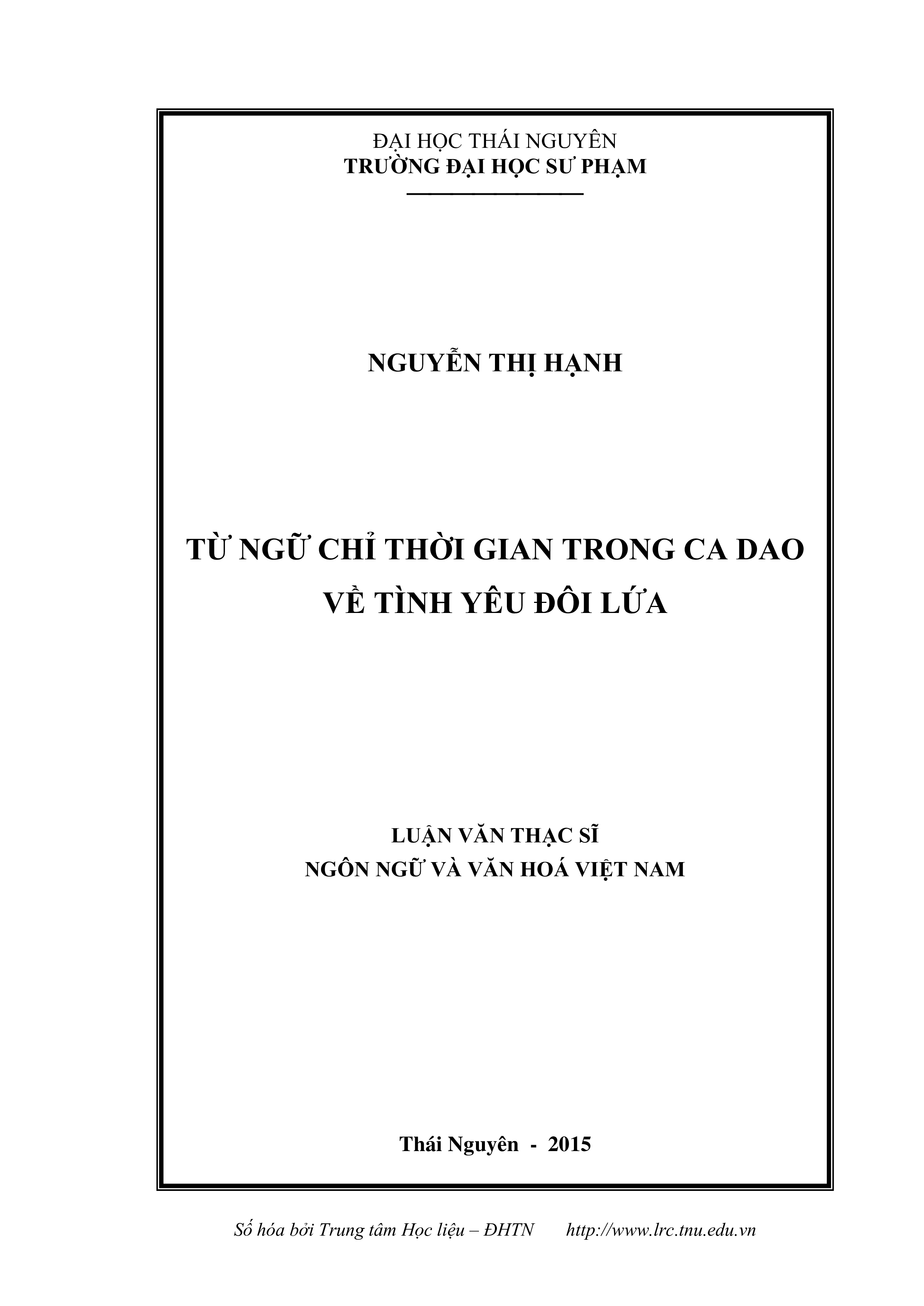 Từ ngữ chỉ thời gian trong ca dao về tình yêu đối lứa