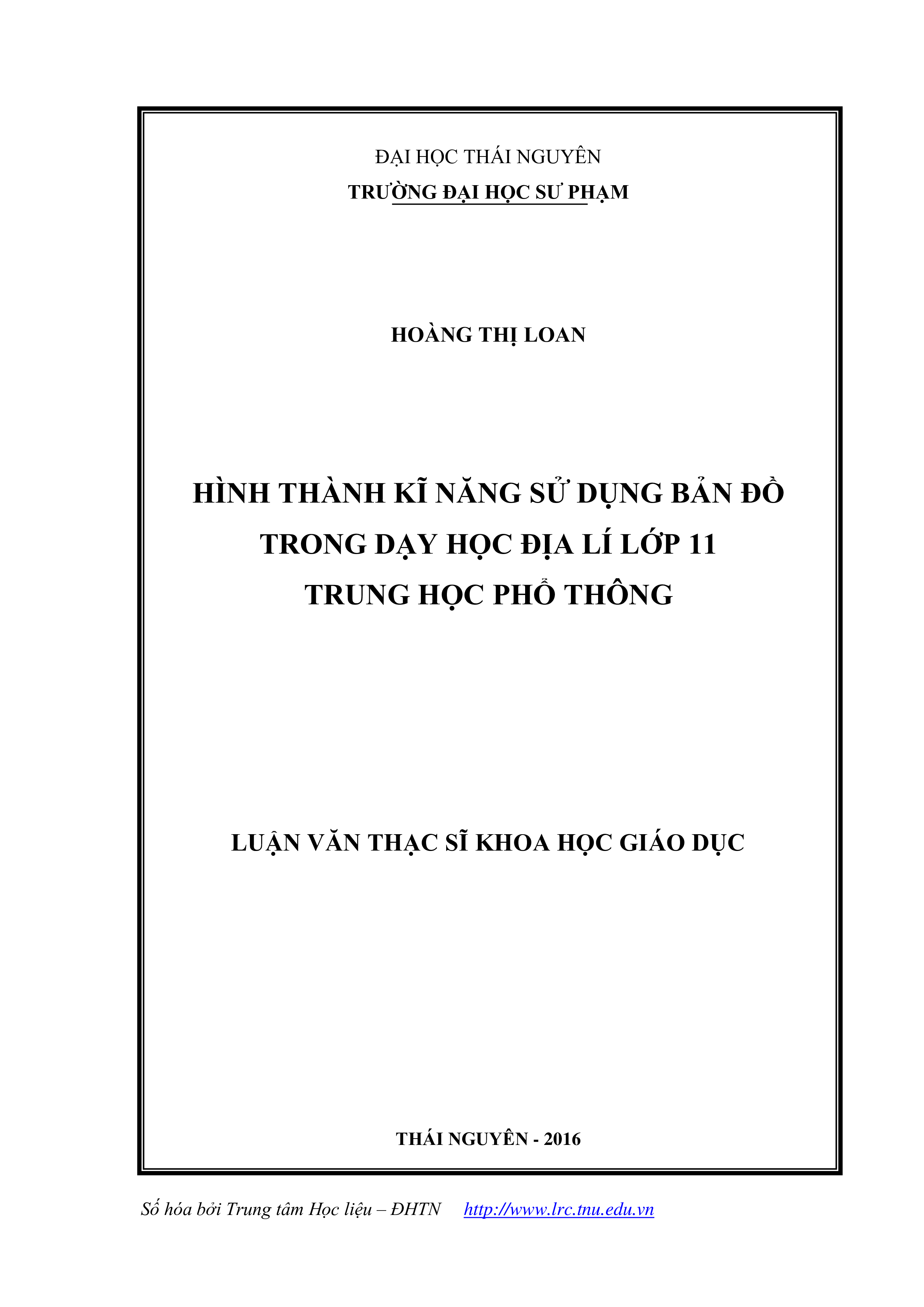 Hình thành kỹ năng sử dụng bản đồ trong dạy học địa lý lớp 11 trung học phổ thông