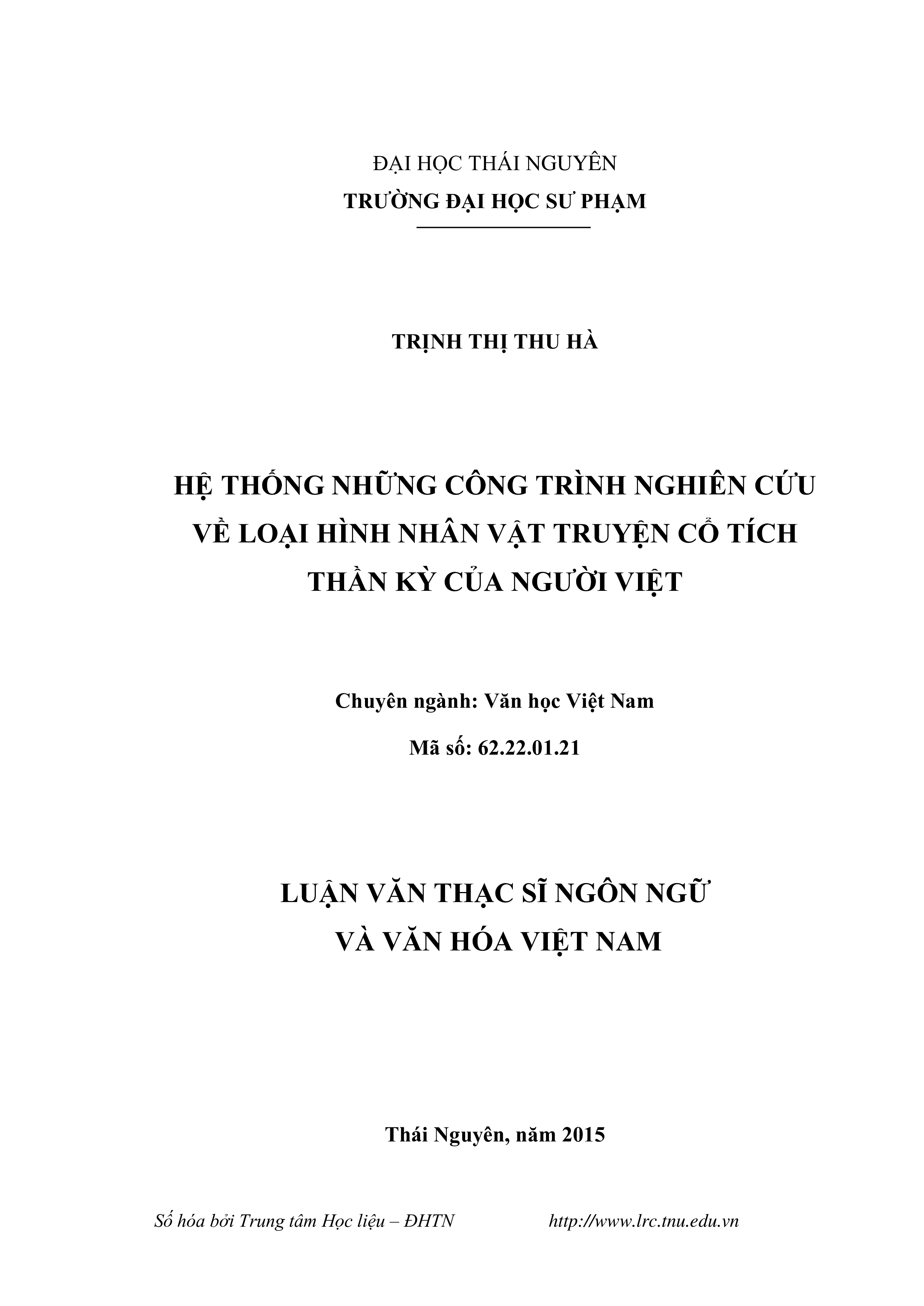Hệ thống những công trình nghiên cứu về loại hình nhân vật truyện cổ tích thần kỳ của người Việt