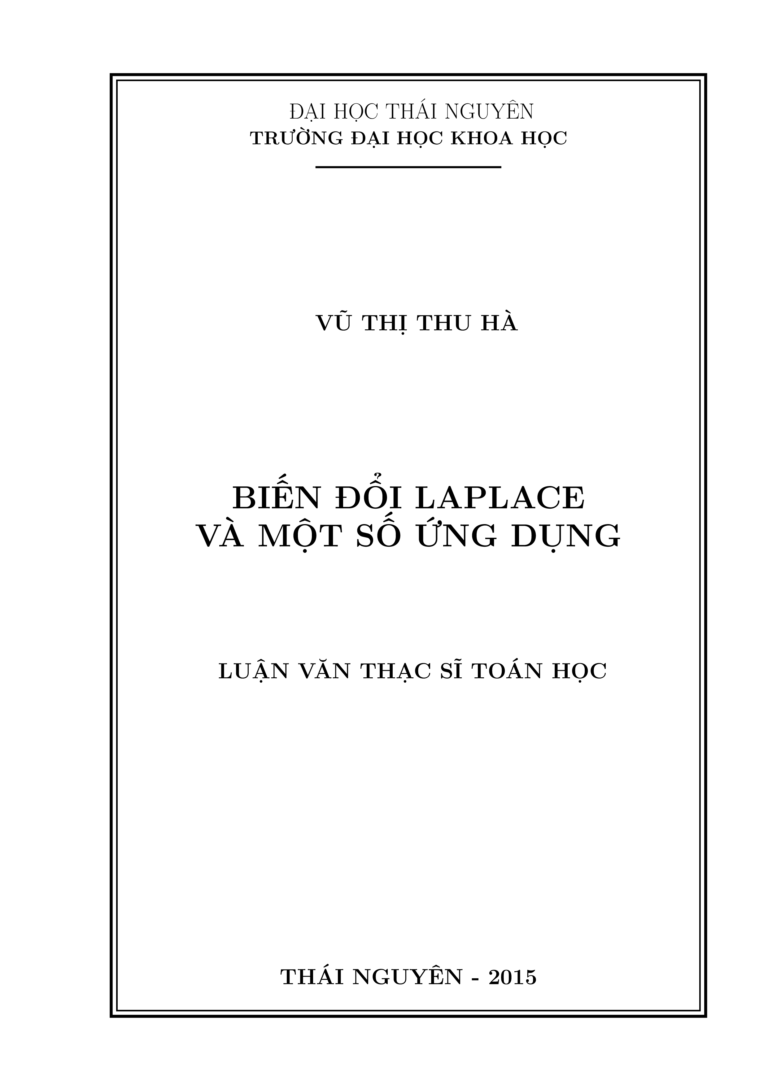 Biến đổi Laplace và một số ứng dụng