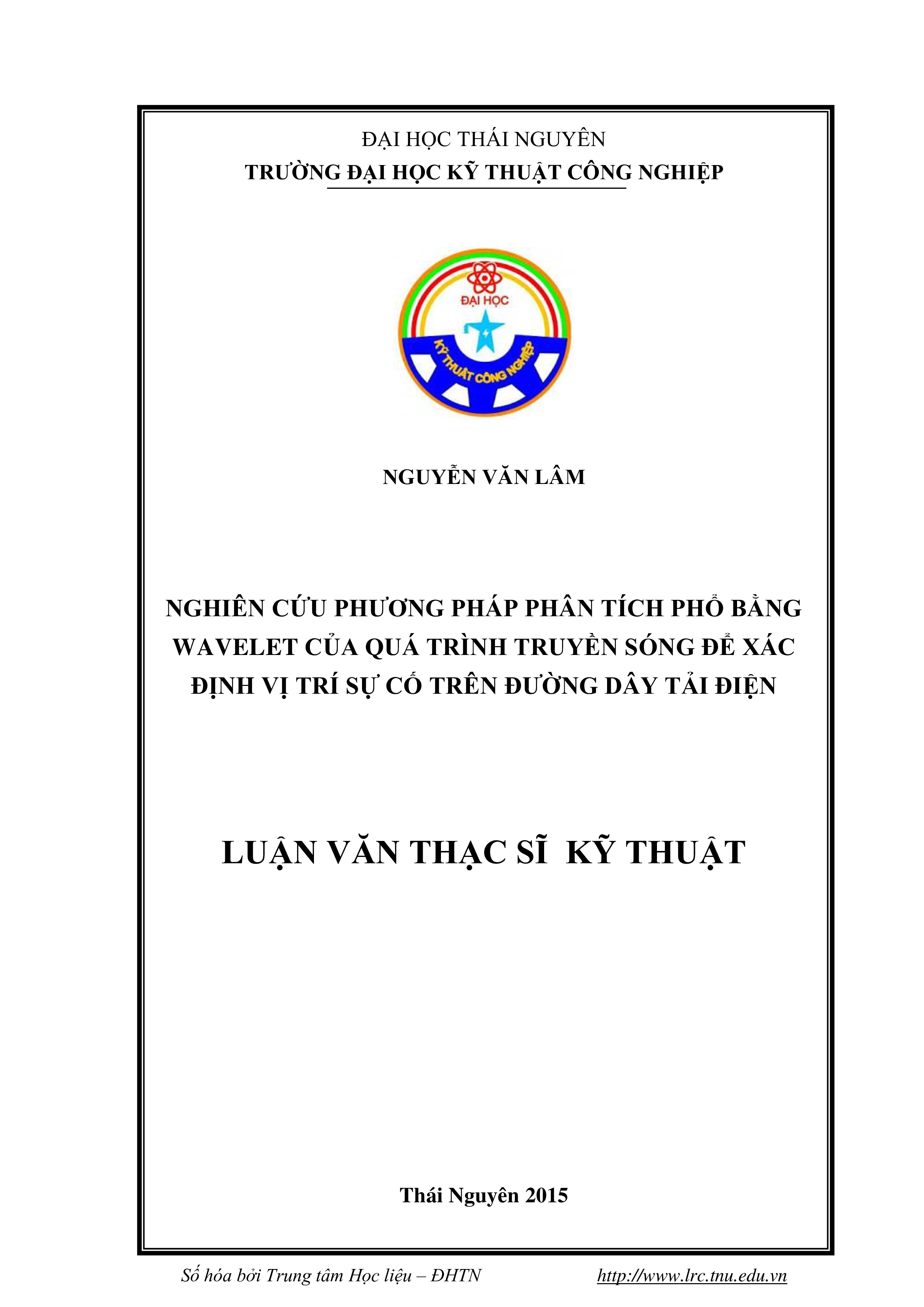 Nghiên cứu phương pháp phân tích phổ bằng Wavelet của quá trình truyền sóng để xác định vị trí sự cố trên đường dây tải điện