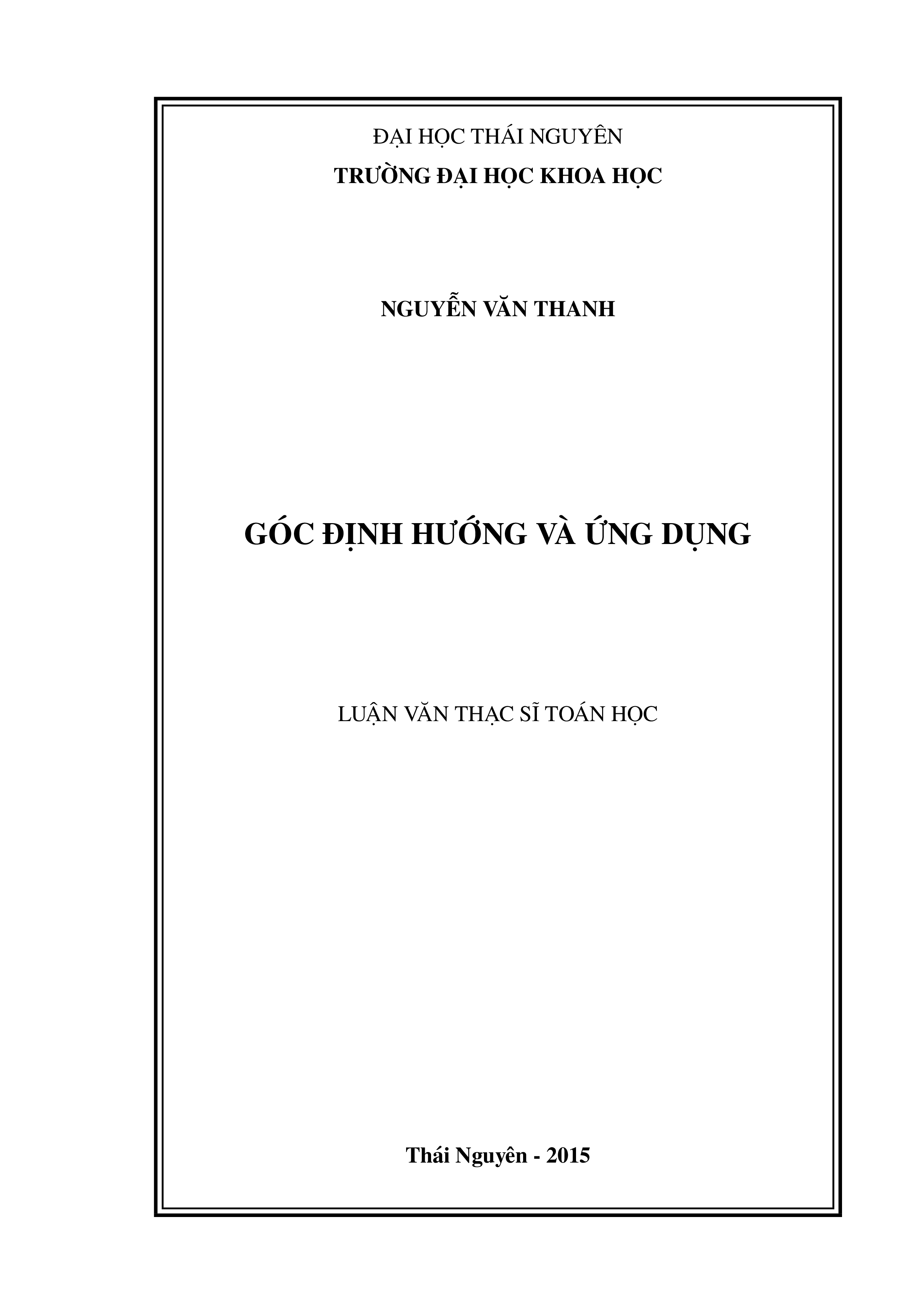 Góc định hướng và ứng dụng