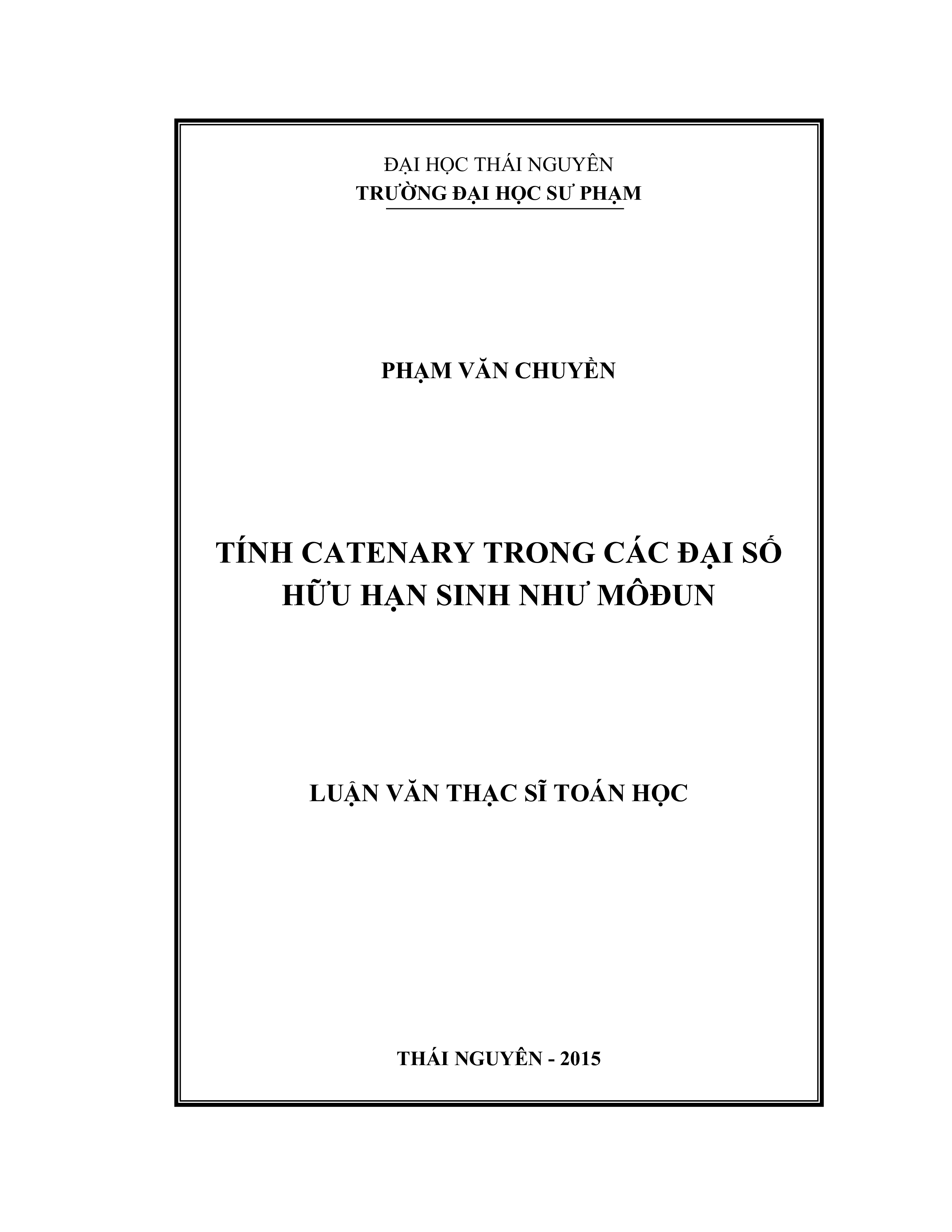 Tính catenary trong các đại số hữu hạn sinh như môđun