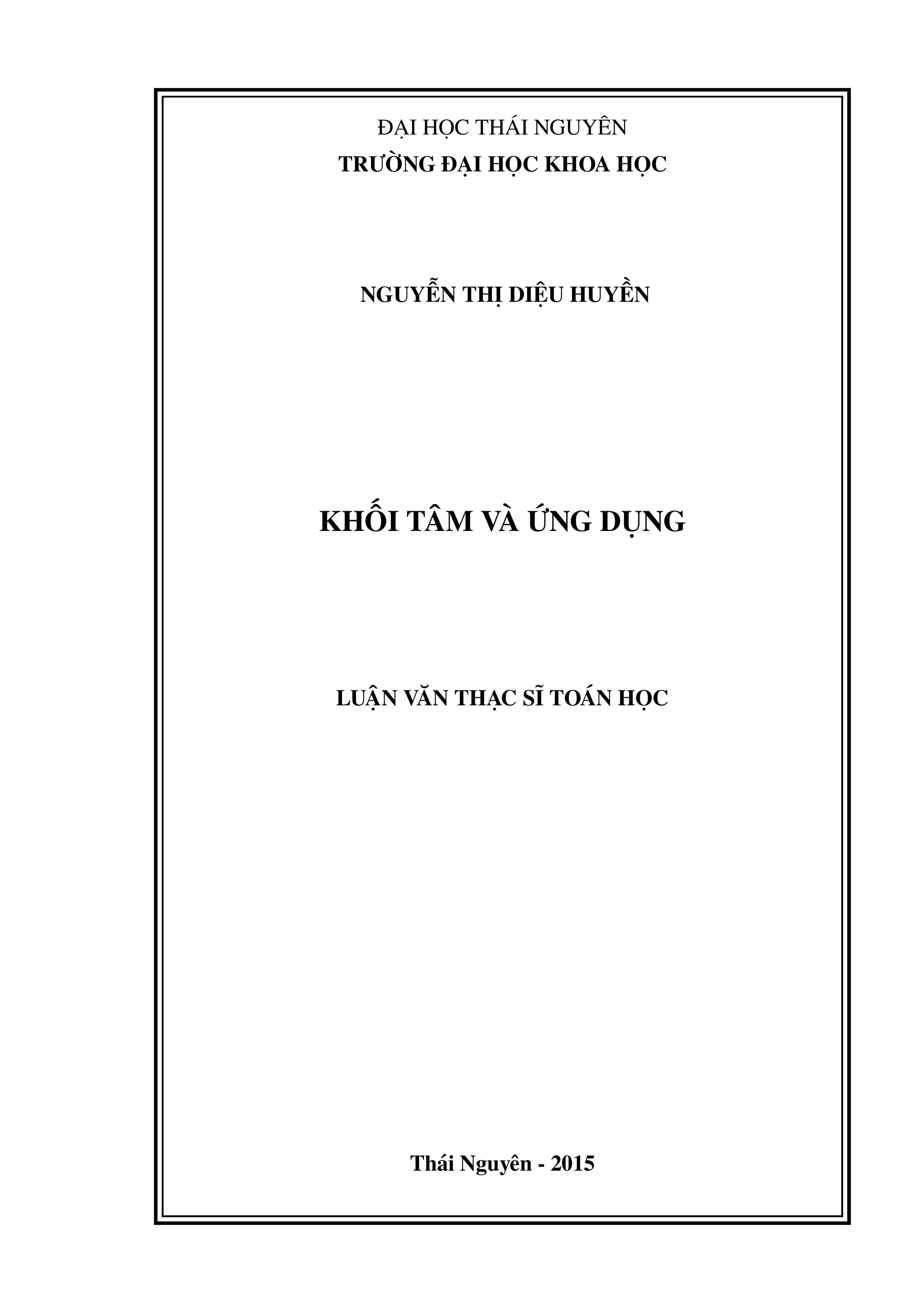 Khối tâm và ứng dụng