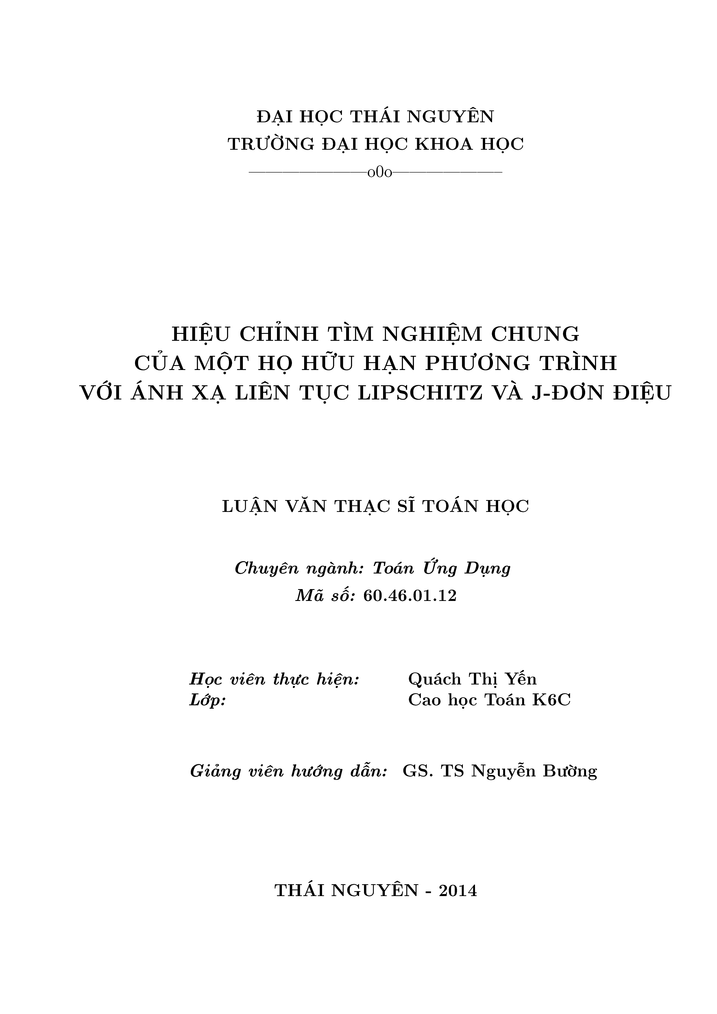 Hiệu chỉnh tìm nghiệm chung của một họ hữu hạn phương trình với ánh xạ liên tục lipschitz và J-đơn điệu