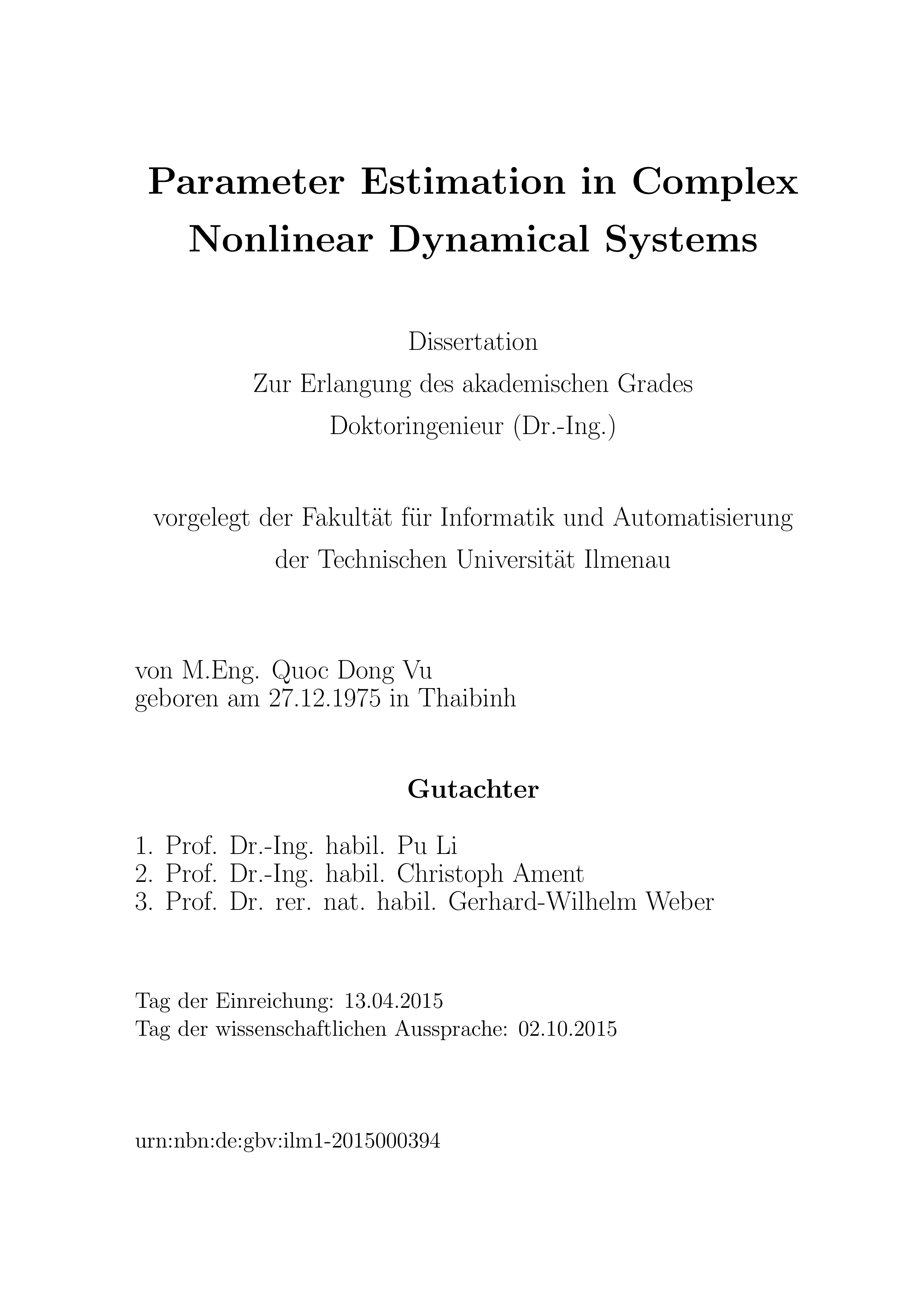 Parameter estimation in complex nonlinear dynamical systems