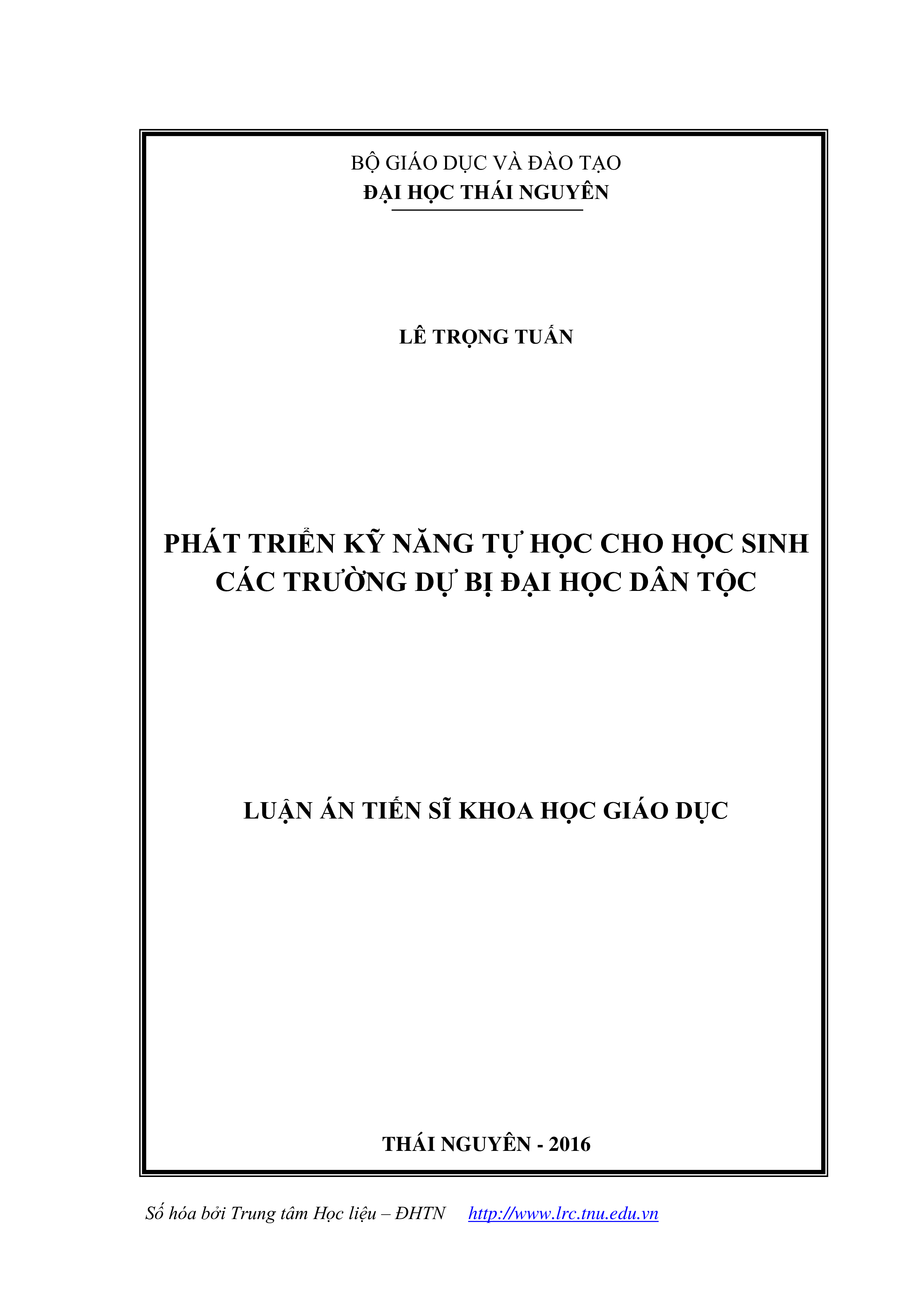 Phát triển kỹ năng tự học cho học sinh các trường Dự bị Đại học Dân tộc