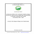 Đánh giá công tác cấp giấy chứng nhận quyền sử dụng đất ở trên địa Thành phố Cẩm Phả, tỉnh Quảng Ninh giai đoạn 2011 - 2015