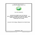 Đánh giá hiệu quả sử dụng đất nông nghiệp giai đoạn 2010 - 2015 trên địa bàn huyện Vân Đồn - tỉnh Quảng Ninh