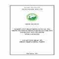 Nghiên cứu hoạt động của các tổ, nhóm sở thích trong chuỗi giá trị sắn tại huyện Nguyên Bình, tỉnh Cao Bằng