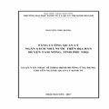 Tăng cường công tác quản lý ngân sách nhà nước trên địa bàn huyện Tam Nông, tỉnh Phú Thọ