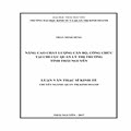 Nâng cao chất lượng cán bộ, công chức tại Chi cục Quản lý thị trường tỉnh Thái Nguyên