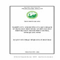 Nghiên cứu ảnh hưởng của quy hoạch sử dụng đất một số dự án đến giá đất trên địa bàn thành phố Cẩm Phả, tỉnh Quảng Ninh