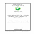 Nghiên cứu chuỗi giá trị Lạc giống vụ Hè thu tại huyện Hà Quảng, tỉnh Cao Bằng