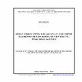 Hoàn thiện công tác quản lý tài chính tại Bệnh viện Đa khoa huyện Đại Từ, tỉnh Thái Nguyên