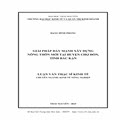 Giải pháp đẩy mạnh xây dựng nông thôn mới tại huyện Chợ Đồn - tỉnh Bắc Kạn