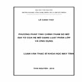 Phương pháp tinh chỉnh tham số mờ gia tử của hệ mờ dạng luật phân lớp và ứng dụng