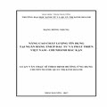 Nâng cao chất lượng tín dụng tại Ngân hàng TMCP Đầu tư và Phát triển Việt Nam - Chi nhánh Bắc Kạn