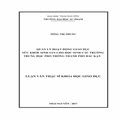 Quản lý hoạt động giáo dục sức khỏe sinh sản cho học sinh các trường trung học phổ thông thành phố Bắc Kạn