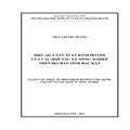 Hiệu quả sản xuất kinh doanh của các hợp tác xã nông nghiệp trên địa bàn tỉnh Bắc Kạn