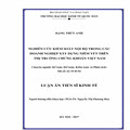 Nghiên cứu kiểm soát nội bộ trong các doanh nghiệp xây dựng niêm yết trên thị trường chứng khoán Việt Nam