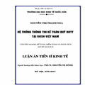 Hệ thống thông tin kế toán quỹ bảo hiểm y tế tại bảo hiểm xã hội Việt Nam