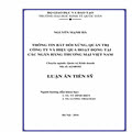 Thông tin bất đối xứng, quản trị công ty và hiệu quả hoạt động tại các Ngân hàng Thương mại Việt Nam