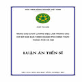 Nâng cao chất lượng việc làm trong các cở sở sản xuất kinh doanh phi chính thức thành phố Hà Nội