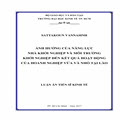 Ảnh hưởng của năng lực nhà khởi nghiệp và môi trường khởi nghiệp đến kết quả hoạt động của doanh nghiệp vừa và nhỏ tại Lào