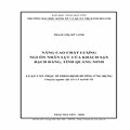 Nâng cao chất lượng nguồn nhân lực của khách sạn Bạch Đằng, tỉnh Quảng Ninh