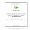 Đánh giá hiệu quả sử dụng đất nông nghiệp và đề xuất các giải pháp nhằm phát triển theo hướng sản xuất nông nghiệp ven đô ở huyện Hoài Đức, thành phố Hà Nội